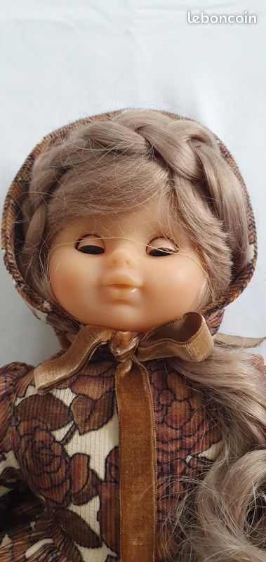ANCIENNE POUPEE SOUPLE CLODREY en boîte Bébé Plume JETPARTOUT rouge et