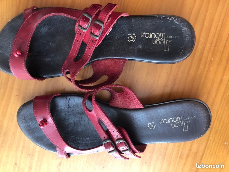 Sandales tongs femmes rouges 40 (image 3)