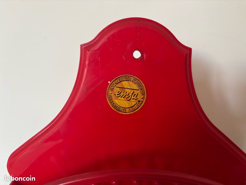 Porte filtre café Emsa vintage annees 60 70 rouge motifs fleur (image 3)