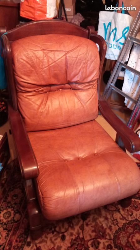 Vends 2fauteuils ecuir (image 1)