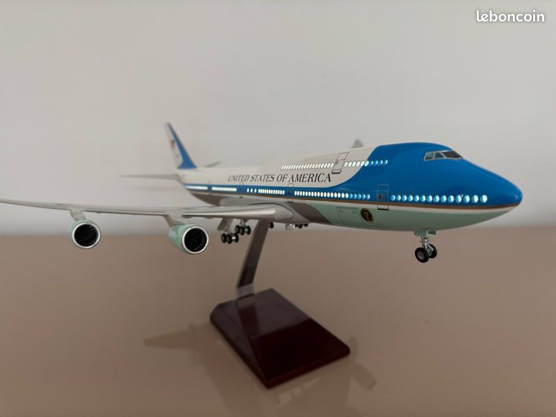 Pan Am Boeing 747 Maquette D'Avion En Résine Échelle 1/150 - Modèle Collection Avec Train D'Atterrissage Et Présentoir