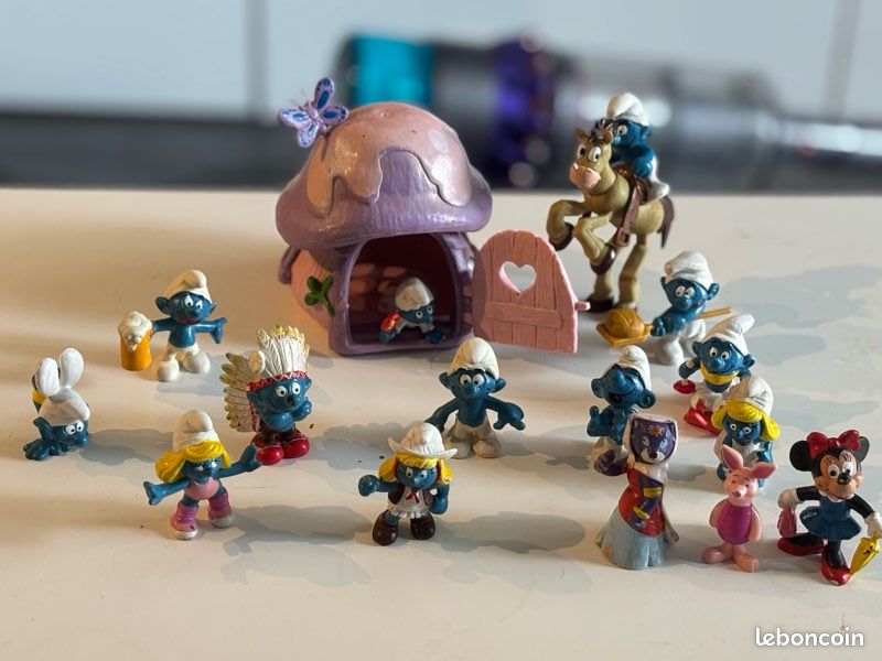 Lot Schtroumpfs Schleich - Le Moulin à Vent - Années 1978-1981 - Figurines Vintage