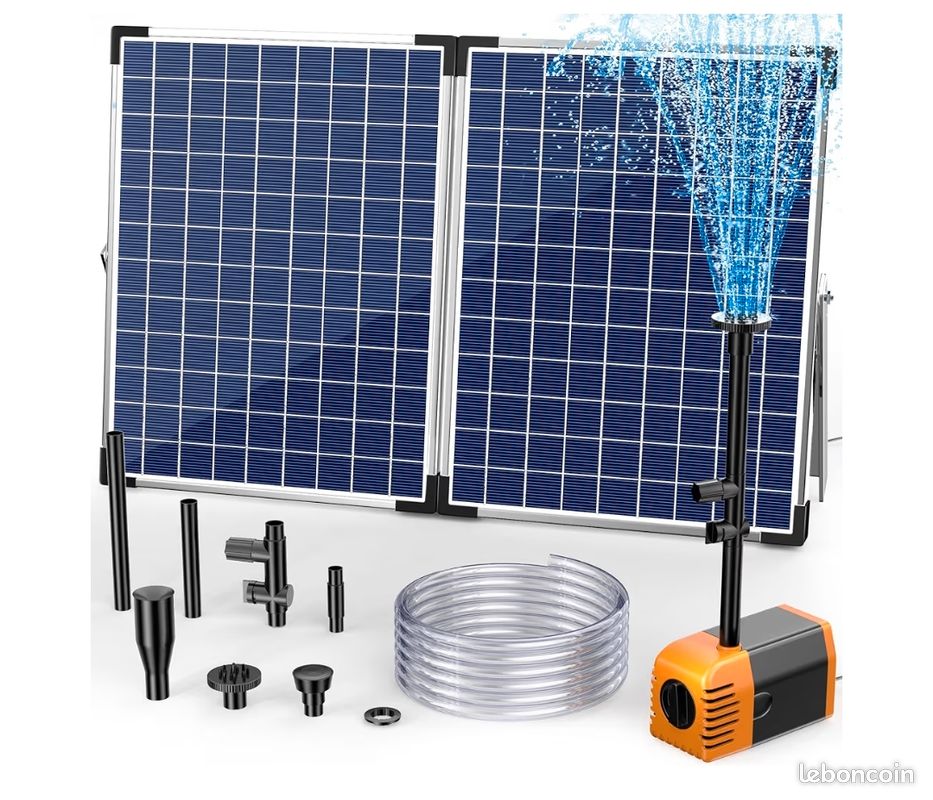 Pompe Fontaine Solaire 5W HOHOVYVY - 180L/H Pour Jardin, Bassin Et Bain Oiseaux