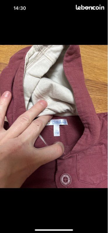 Ensemble veste à capuche/ chemise manche longue/ pantalon kitchoun bébé garçon 6 mois (image 3)