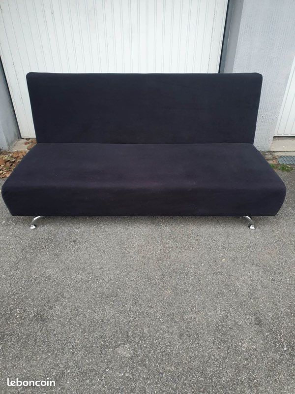 Canapé convertible en velours (image 1)
