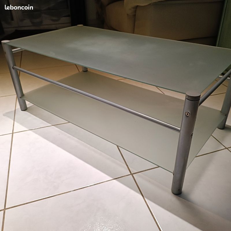 Table basse en verre opaque style "trempé" (image 1)