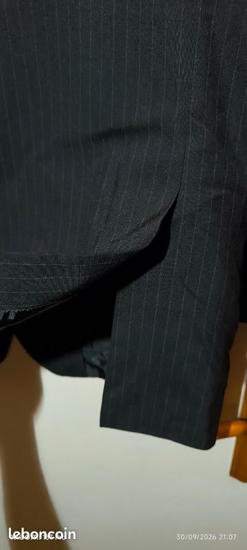 Veste costume homme T52 gris foncé petite rayure (image 6)