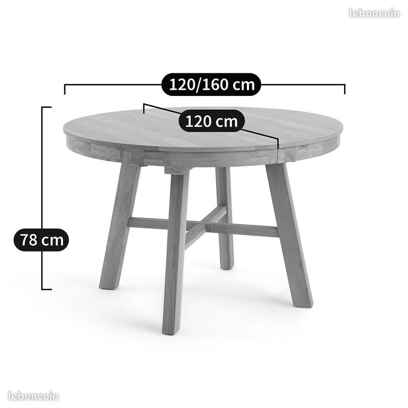 Table ronde extensible 4 à 8 couverts, Zebarn - La Redoute (image 7)