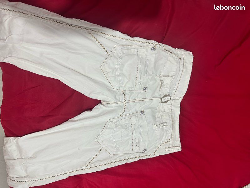 Jean homme blanc taille 30 style cargo (image 2)