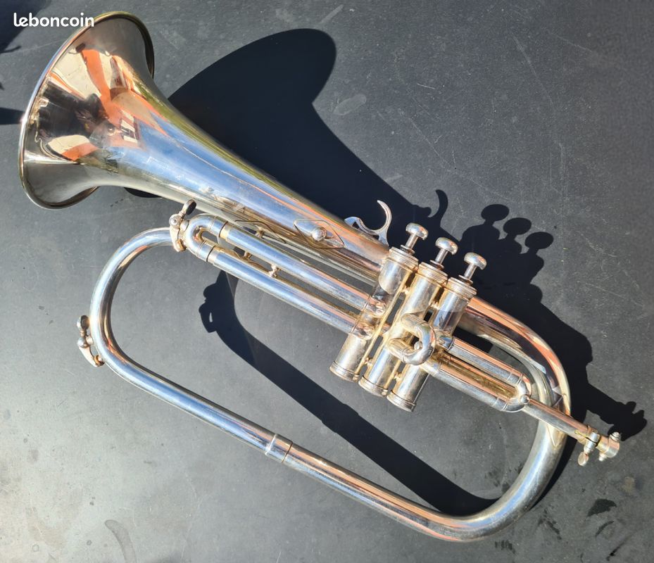 Bugle/Flugelhorn Selmer argenté en Sib des années 1960-1970 (image 2)