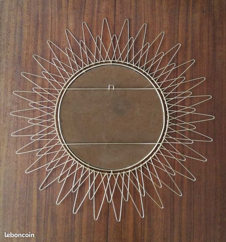 Miroir Soleil Vintage années 60 diamètre 58 cm (image 6)