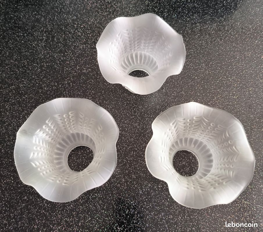 3 Tulipes pour lustre ventilateur de plafond (image 1)