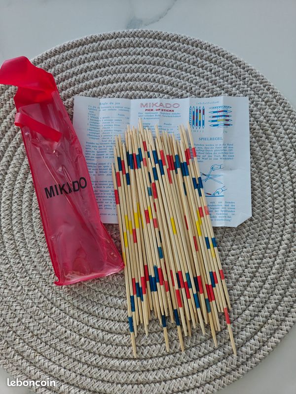 Chenpaif Mikado Jeu De Bâtons - Pick-up Sticks En Bois, 1 Set Avec Boîte, Traditionnel, Jouet De Société Familial, Cadeau