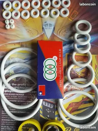 Kit Complet élastique Bille Ampoule - Pour Flipper Bally Bullfight - Neuf