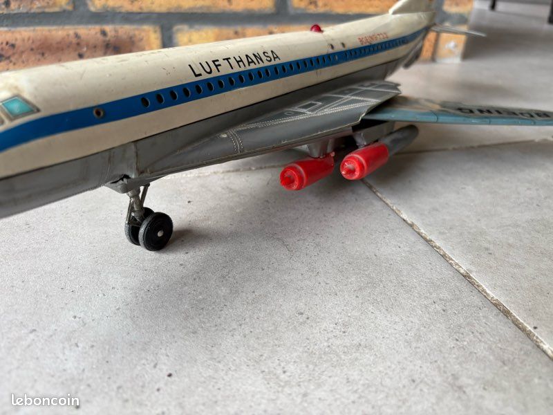 JOUET ANCIEN MECANIQUE A Clef Avion Boeing 737 Lufthansa Schuco Germany EUR 52,00 - FR