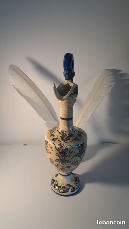 Aiguière Ou Vase Décoratif En Faïence D'Italie - Occasion, Style Vintage, Pièce Unique