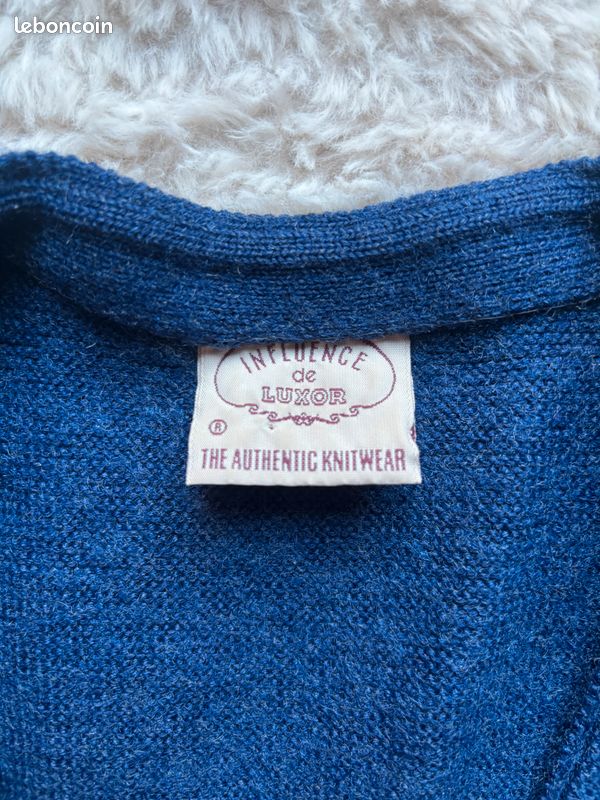 Gilet cardigan femme - Influence de Luxor – Made in France - Bleu – S ou M – Très bon état (image 4)