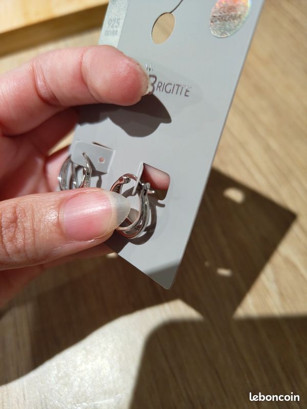 Boucles D'oreilles Pendantes En Argent Massif 925 - Style Créateur Brigitte - Occasion