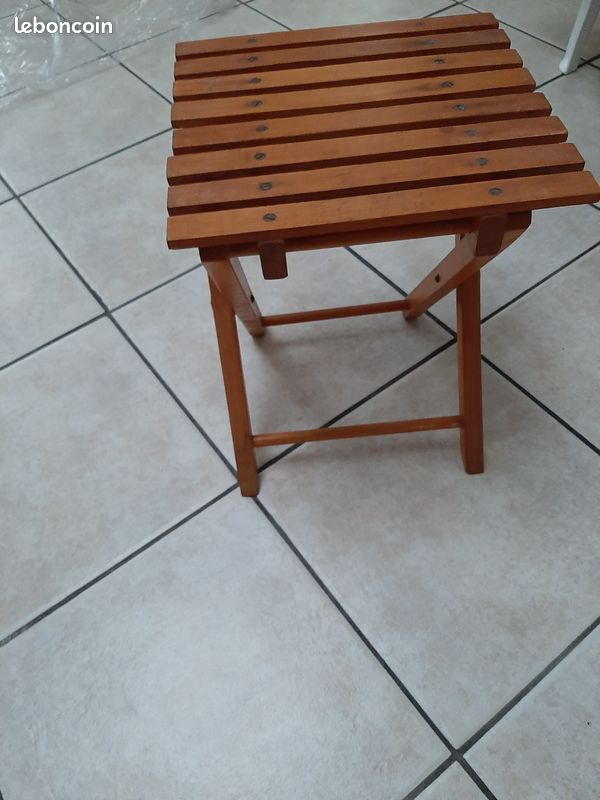 Tabouret porte plantes bois vernis (image 3)