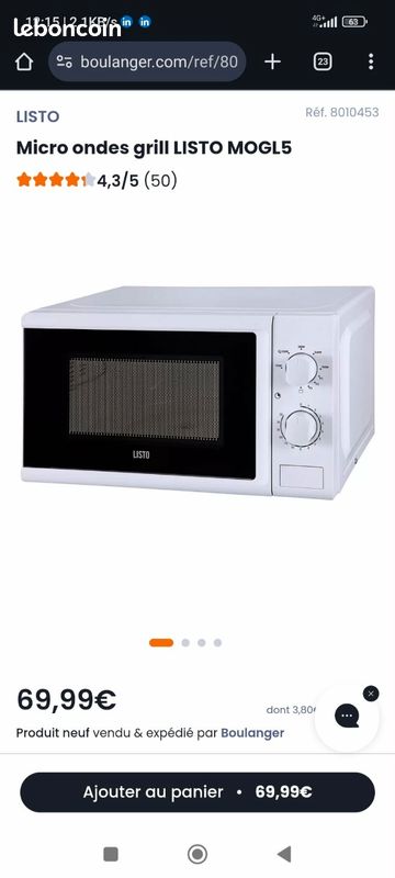 Four micro-ondes gril AYA MOG730MI - Micro-ondes
