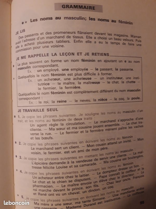 Manuel scolaire lecture grammaire CE1 et2 1970 (image 5)