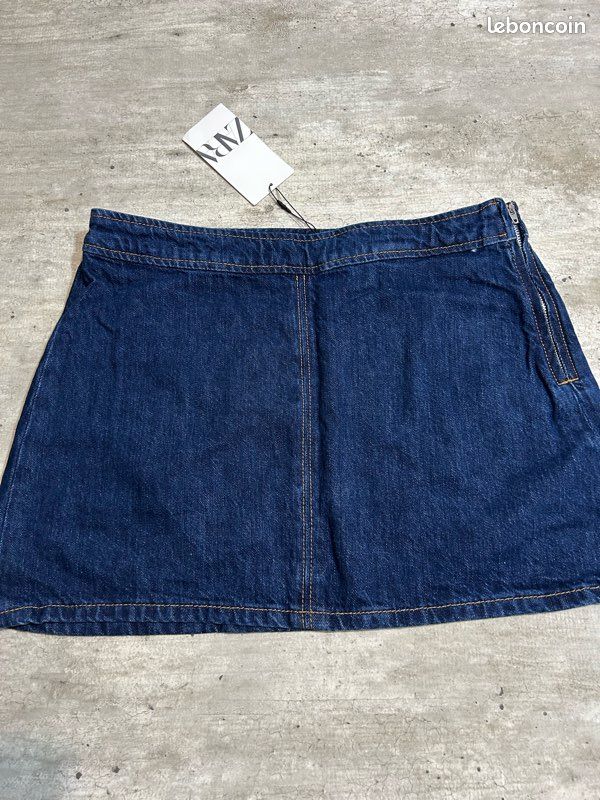 Jupe En Jean Zara Taille 38 - Couleur Marron - Style Mini - Neuve Sans étiquettes