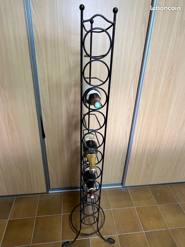 Porte-bouteille Ancien En Métal – Vintage Déco Atelier/cave