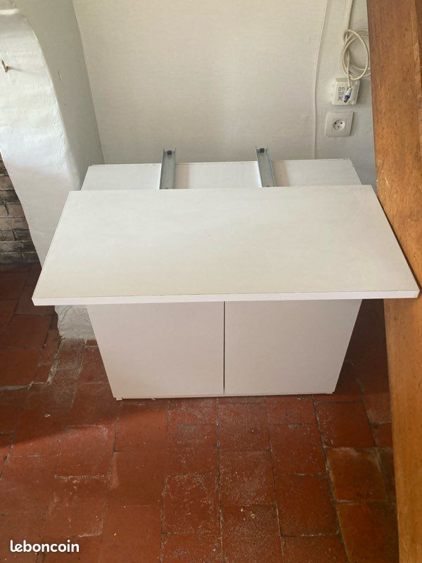 Meuble tv mélaminé avec plateau coulissant (image 3)