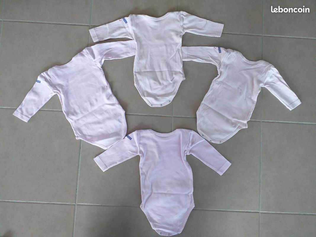 Lot de 4 bodies manches longues fille 6 mois (image 2)