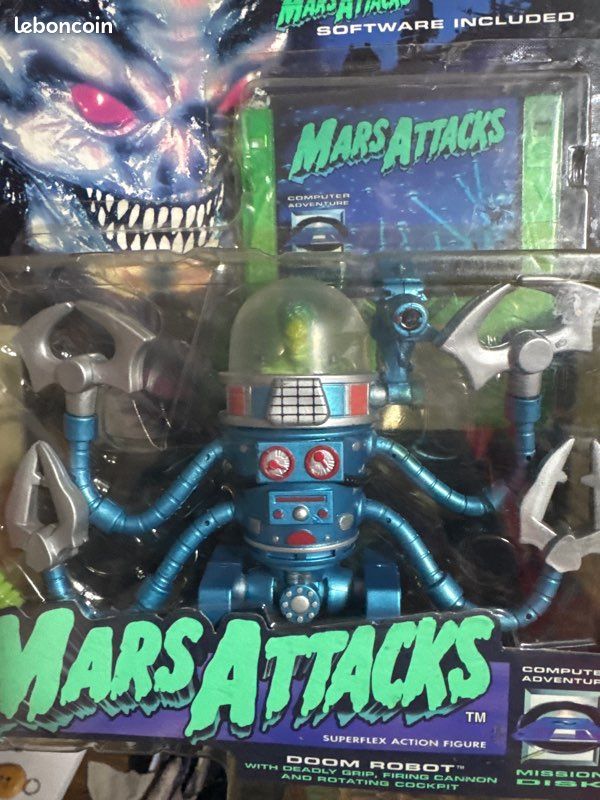 Figurine Mars Attacks! Doom Robot Trendmasters 1996 – Avec Boîte (endommagée)