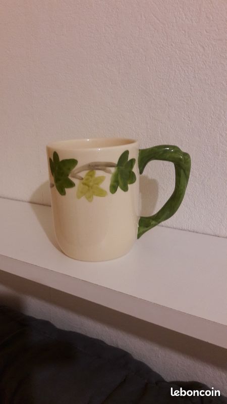 Mug/tasse motifs feuilles de vigne/céramique (image 1)