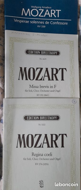 11 partitions chant choral Mozart, Bach, Mendelssohn, Hayn et Purcell (image 4)