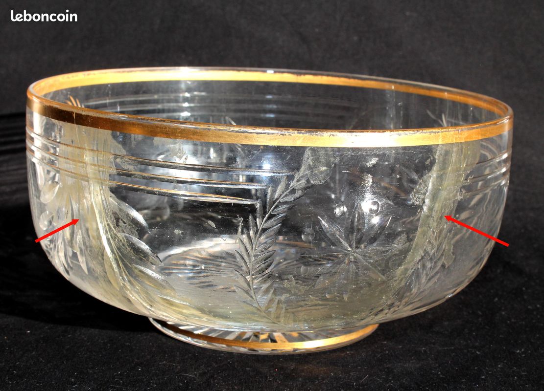 Jolie grande coupe cristal taillé + 5 oeuf, albatre onyx marbre jade pierre dure (image 3)