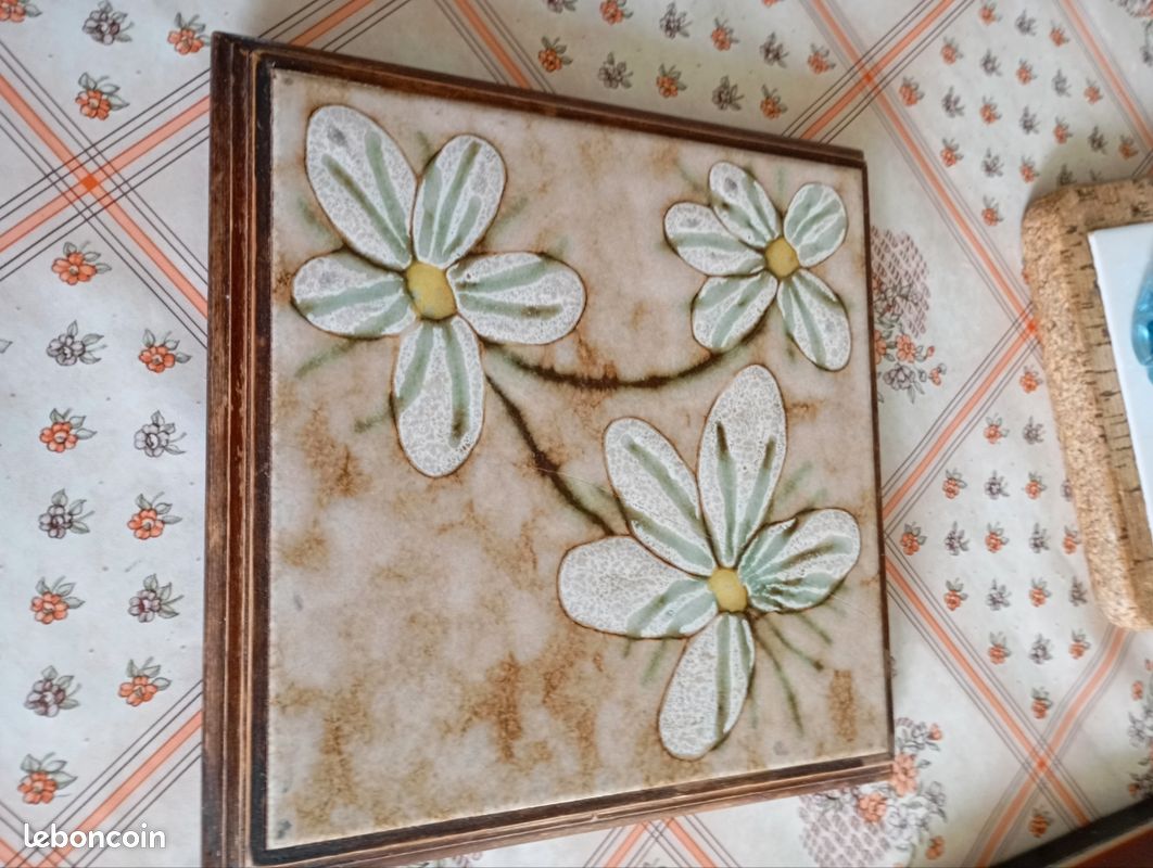 Dessous de plat Formica fleurs rose vintage – Madame Chine