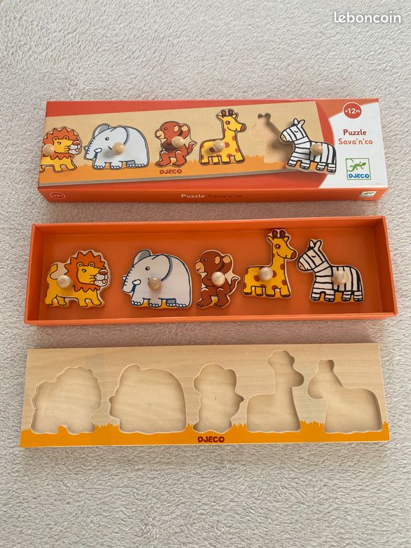 Puzzle en bois Animaux de la savane Djeco (image 3)