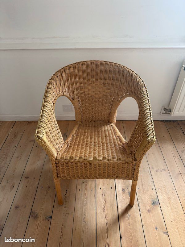 Fauteuil IKEA AGEN en rotin bambou – style vintage (image 2)