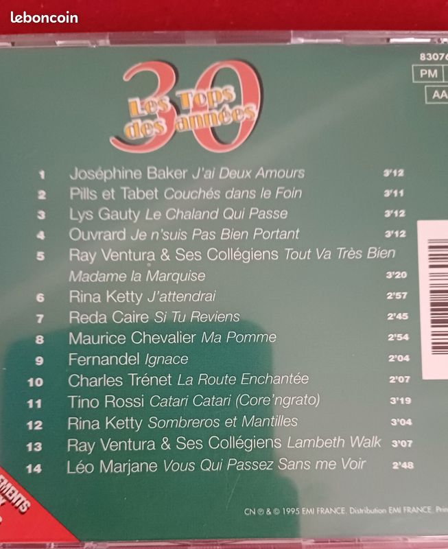 CD - musiques Les Tops des années 30 (image 2)