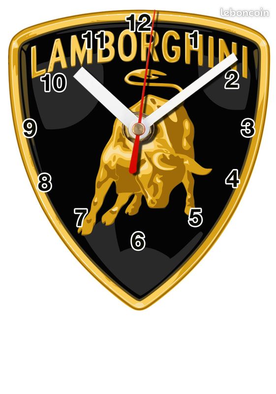 Horloge Murale Lamborghini – Design Jaune – Quartz – Neuve