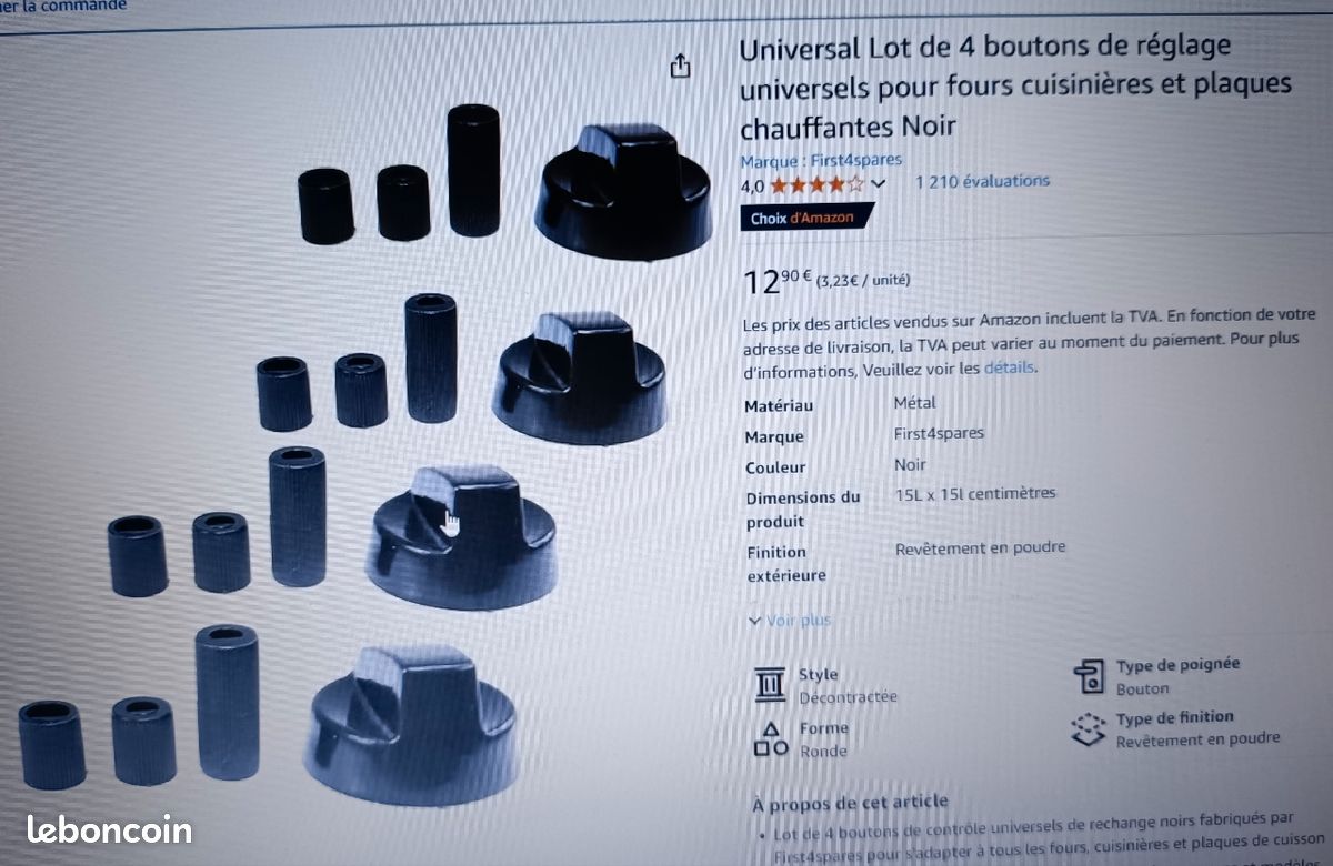 Lot de 4 boutons de réglage universels (image 1)