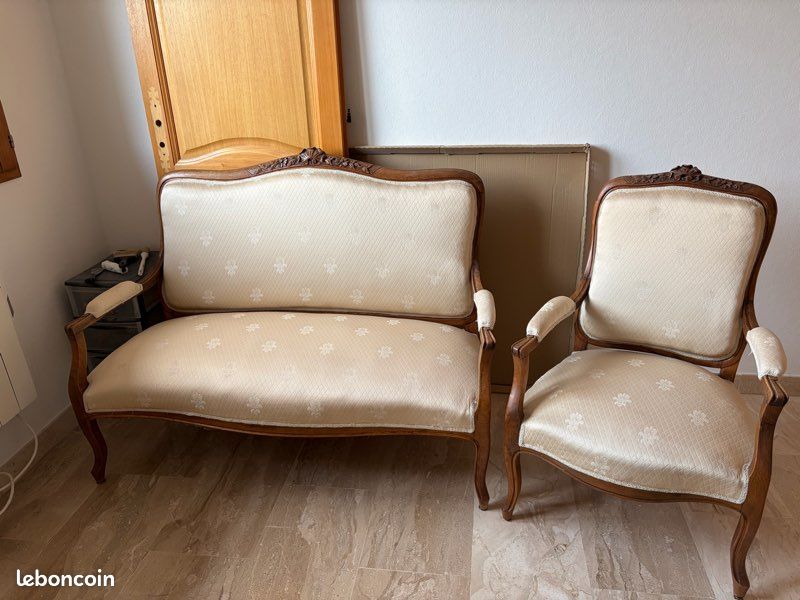 Fauteuil / canapé / canapé baroque turquoise vintage