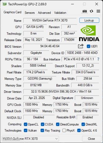 RTX 3070 Gigabyte Vision OC 8Go - Full White - Jamais minée - Testée 5
