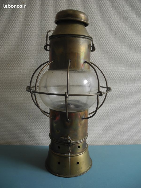 Lampe à Pétrole En Laiton - Style Bateau Ancien, Lanterne Nautique Déco
