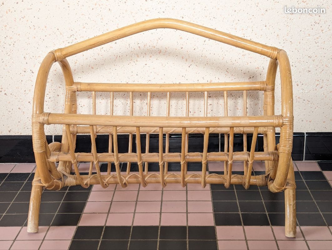Porte revue 1970 bambou Vintage (image 4)
