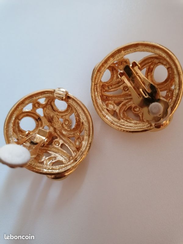 Boucles D'oreilles Vintage Guy Laroche Paris - Années 80-90, Occasion, Bijou Rétro