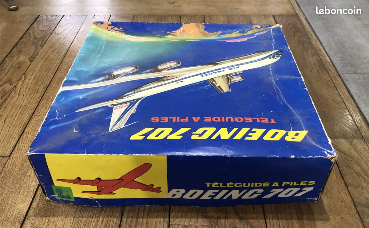 Avion Boeing 707 Punch Jouets Mont-Blanc – Tôle Filoguidée, Vintage, Fonctionne