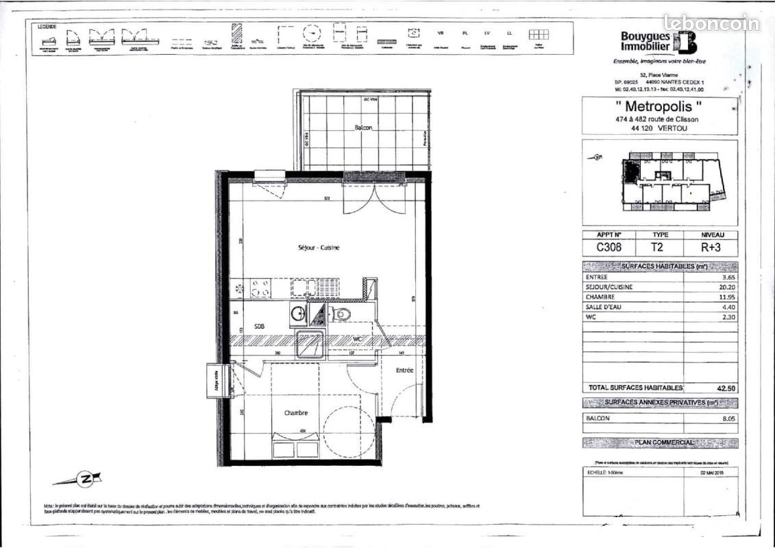 Appartement a louer vertou - 2 pièce(s) - 42 m2 - Surfyn