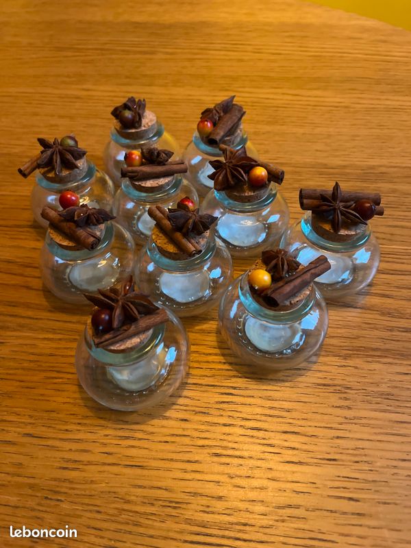 Petits pots en verre avec bouchon décor (image 1)