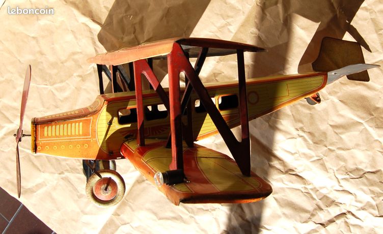 Modèle d'avion - SURENHAP - Biplan vintage - Fer forgé - Décoration