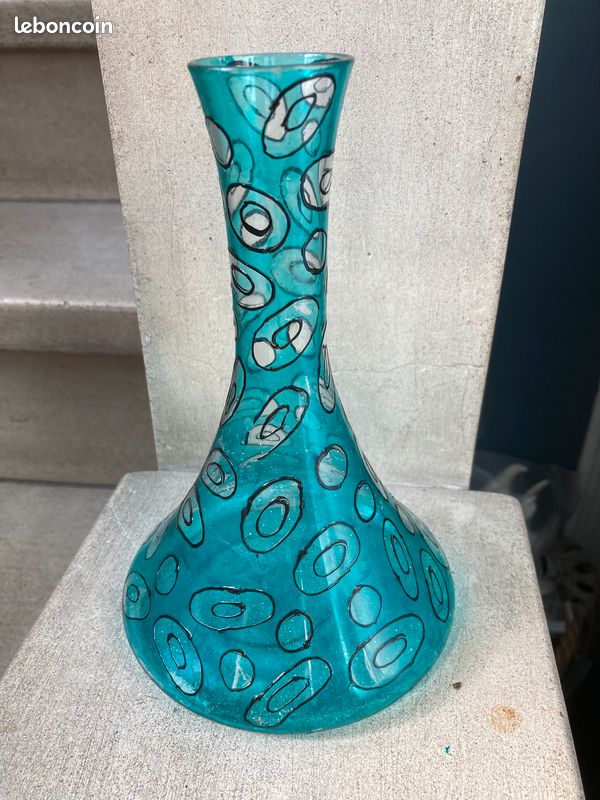 Carafe verre bleue (image 1)