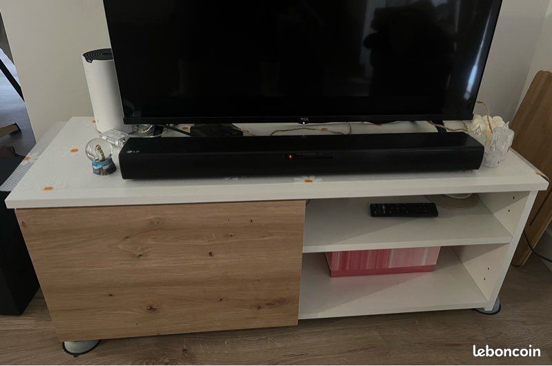 Meuble blanc TV 95cm (image 1)